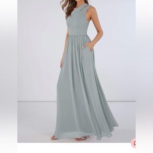 Azazie Molly bridesmaid dress. Dolphin grey, size A6